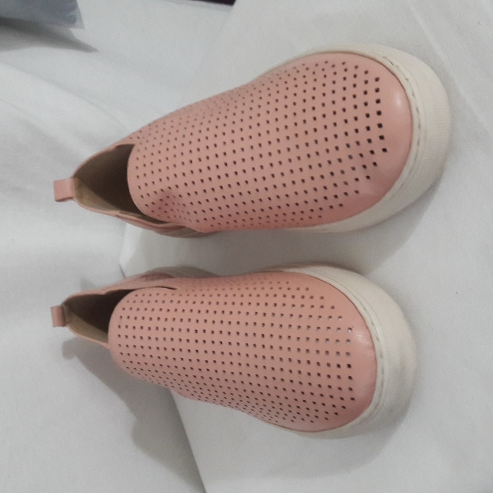 Hush Puppies Women's Shoes Loafer Pink White  Leather & Rubber New